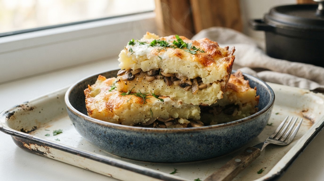 Картофельно-грибная запеканка «Лесная поляна»
