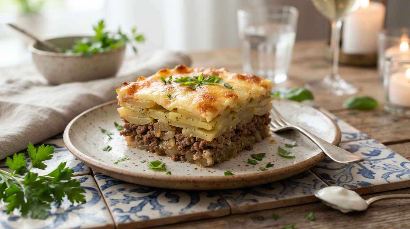 Картофельно-мясная запеканка «Сытный вечер»