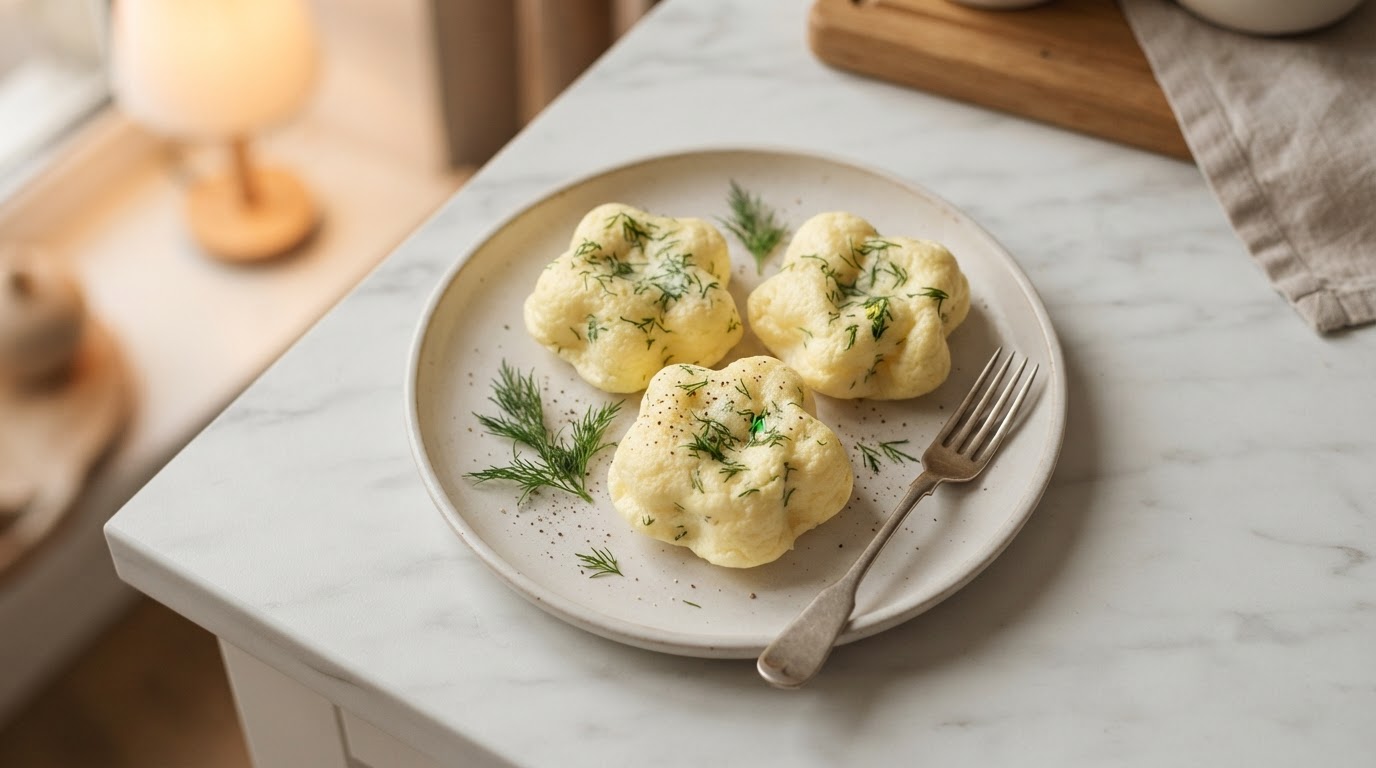 Паровые яичные облака с сыром