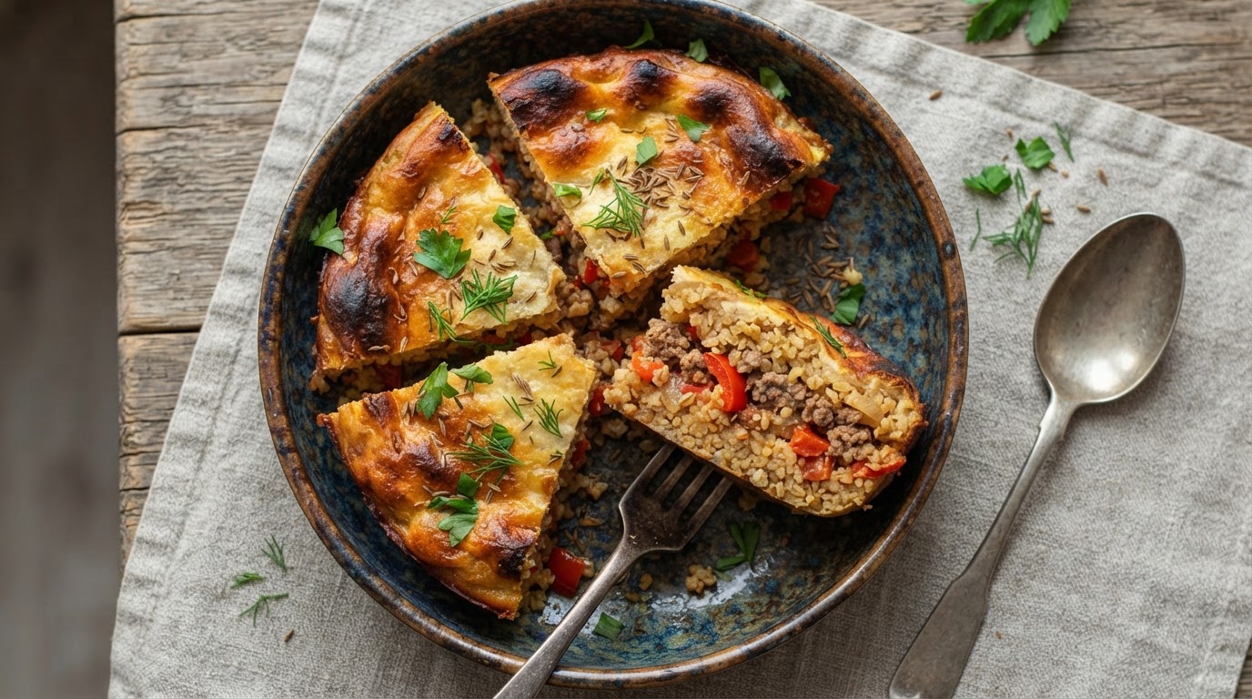 Мясная запеканка «Степной купол» с булгуром и овощами