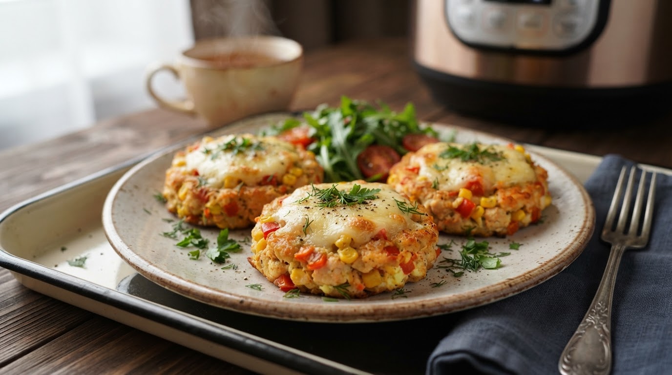 Куриные «гнезда» с овощами и сыром в мультиварке
