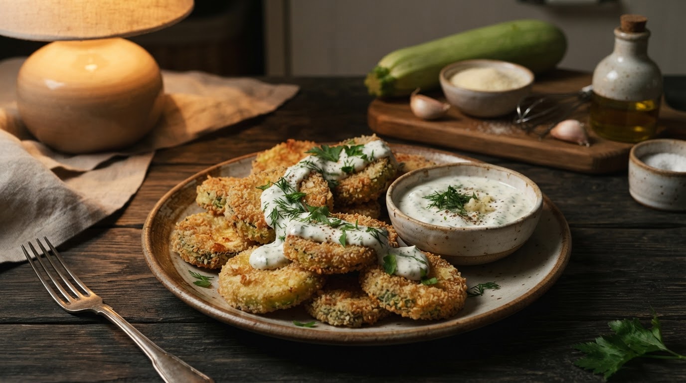 Кабачковые «Медальоны» с чесночным йогуртом