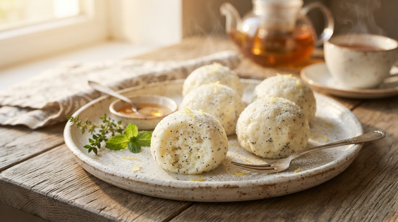 Манные «облака» с лимонной цедрой и маком