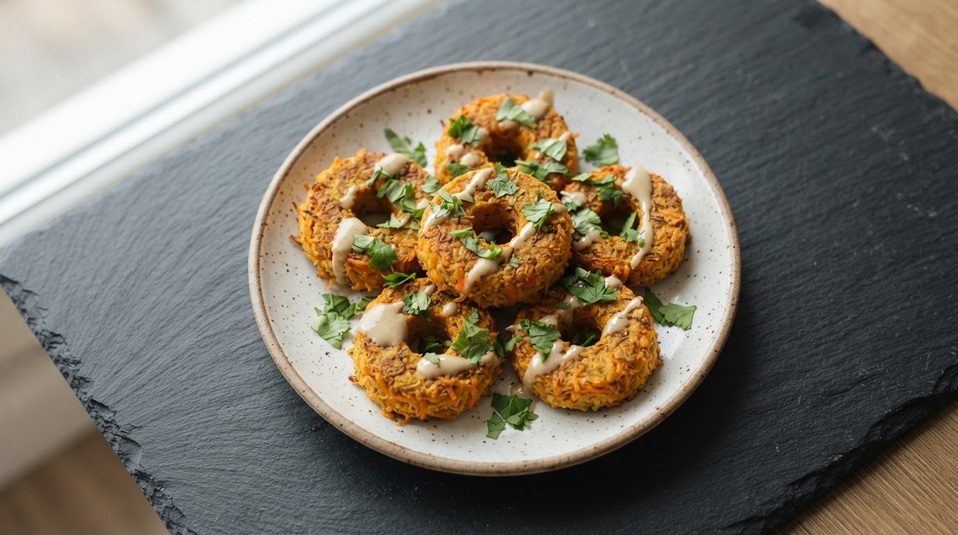 Морковные «Колечки» с кунжутной пастой