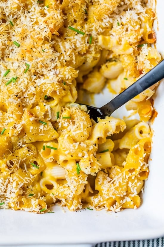 Макароны с сыром и мускатной тыквой