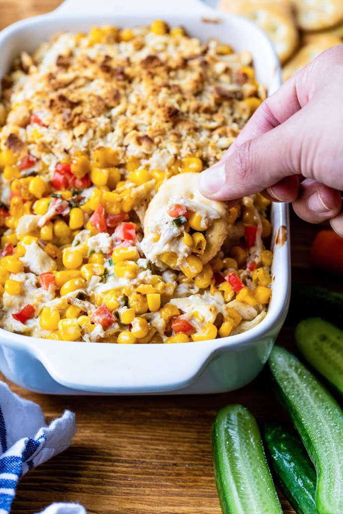 Горячий крабовый дип с кукурузой