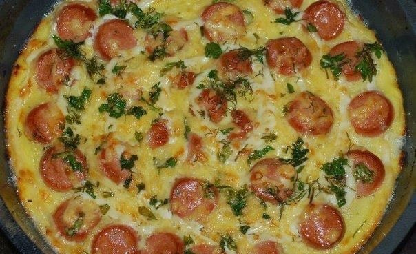 Запеканка из картофеля с сосисками