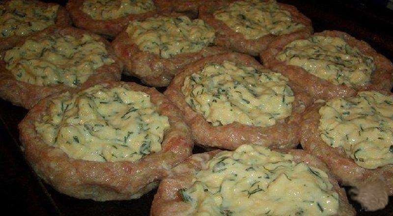 Мясные гнезда со сливочной начинкой