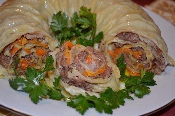 Ханум с мясом и овощами