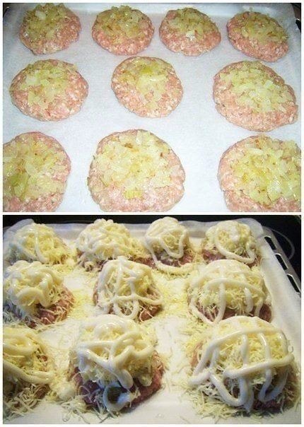 Стожки из фарша с картофелем и сыром