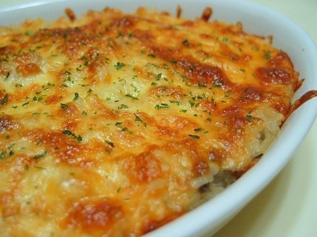 Запеканка из индейки с рисом