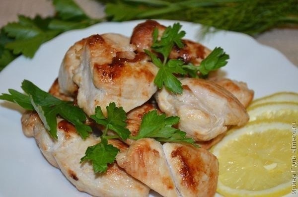 Диетическое куриное филе в лимонной глазури