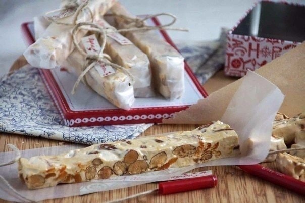 Домашняя нуга с орехами и курагой