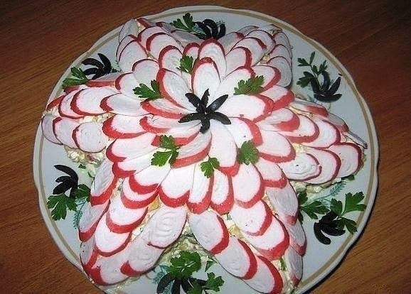 Салат Подсолнух с кукурузой
