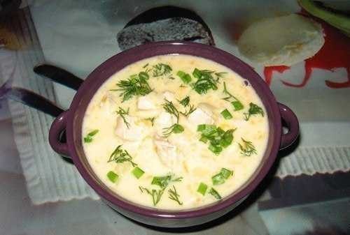 Сырный суп с курицей