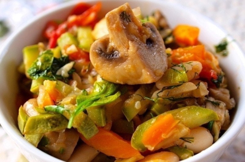 Овощное рагу с шампиньонами