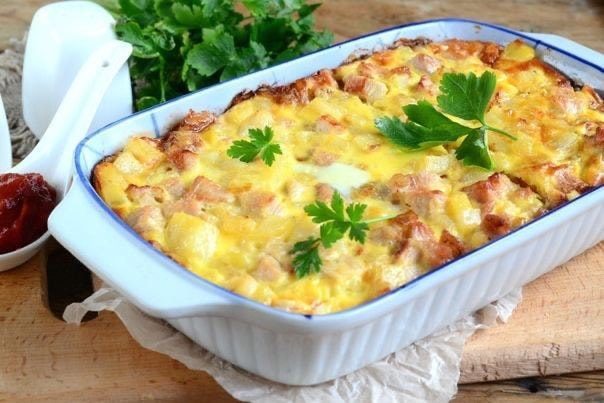 Быстрая запеканка из картофеля и индейки