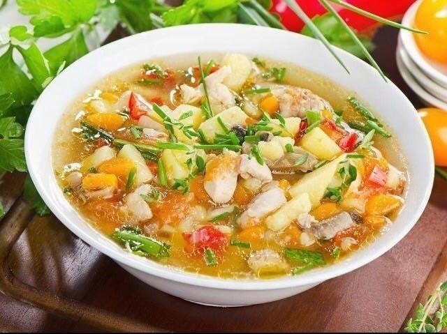 Суп с кукурузой и овощами