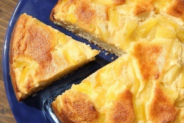 Творожный пирог с ананасами