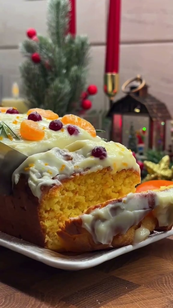 Апельсиновый кекс с кремом
