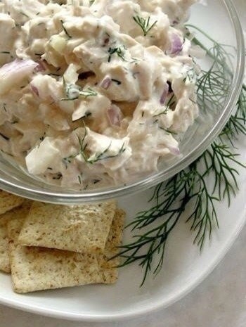 Белковый салат с курицей и грибами