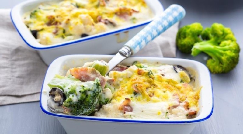 Запеканка с брокколи и сыром