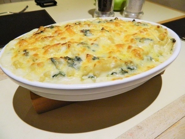 Куриная запеканка с грибами и сыром