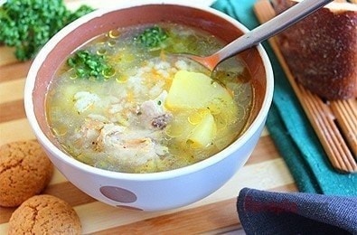 Куриный суп с рисом и сыром