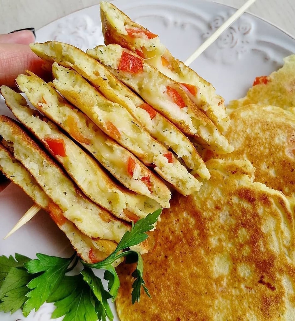 Оладьи с сыром и болгарским перцем