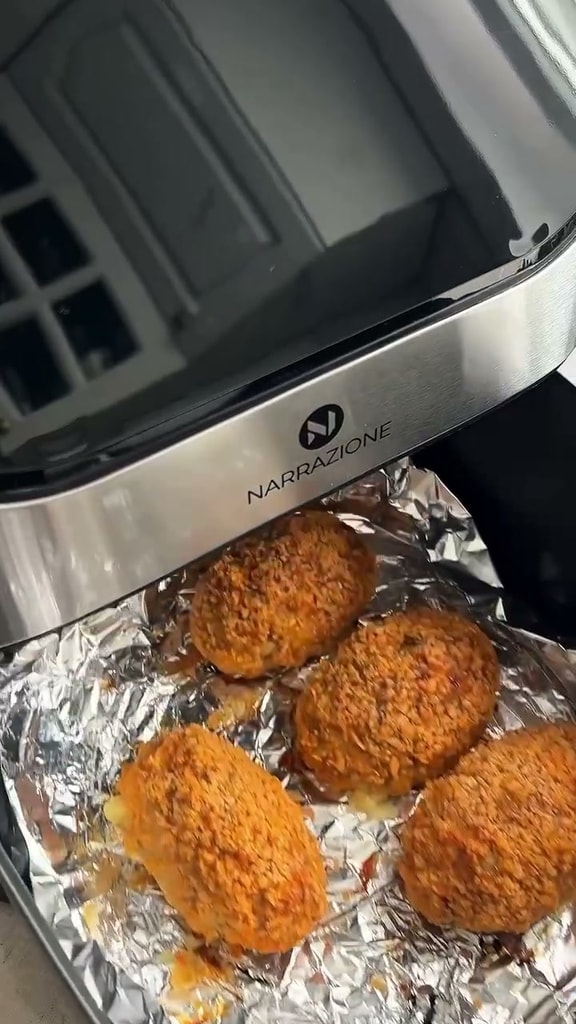 Овощные котлеты с мясным фаршем и сыром в аэрогриле