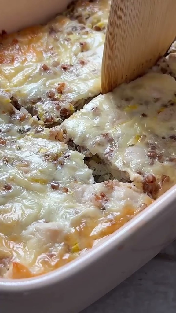 Кабачковая запеканка с гречкой и курицей