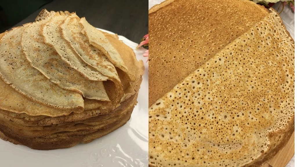 Блины с дырочками на молоке