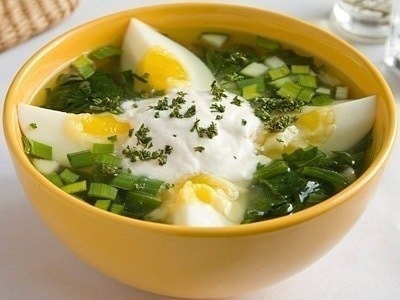 Овощной суп с яйцом