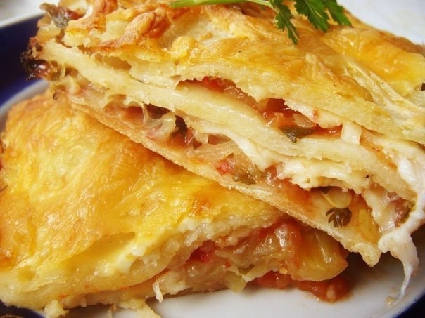 Куриная лазанья с грибами и овощами