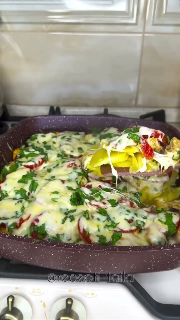 Запеканка с курицей и грибами