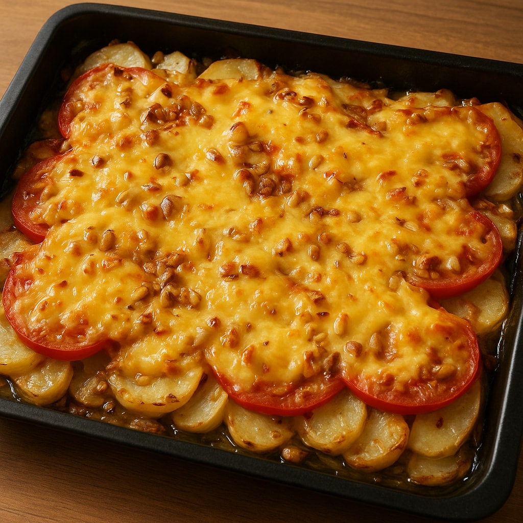 Запеченная рыба под овощами