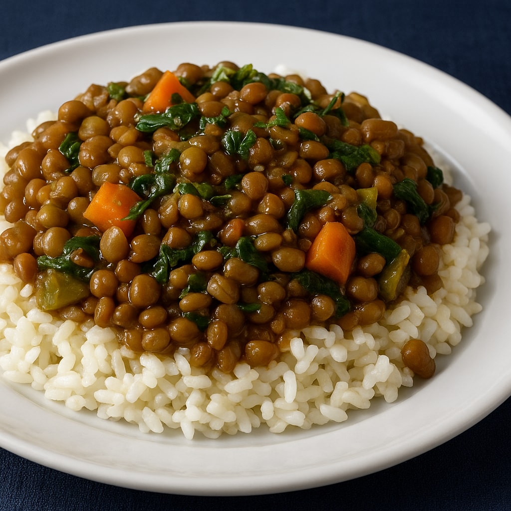 Чечевица с овощами
