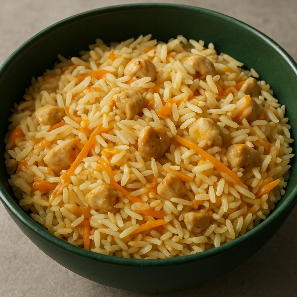Золотистый плов с курицей