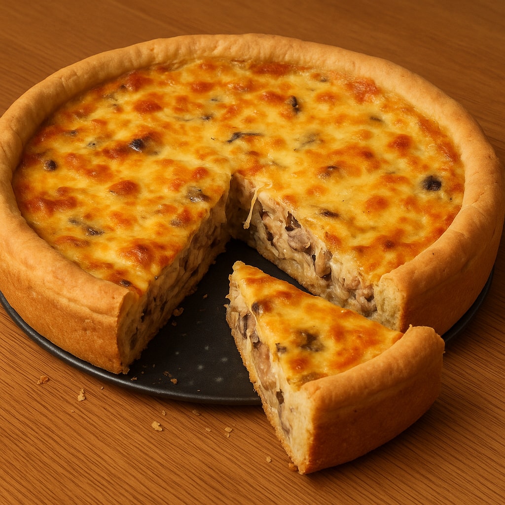 Лоранский пирог с курицей и грибами