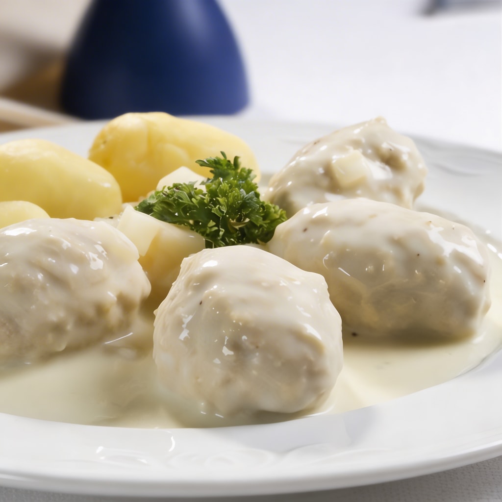 Мясные тефтели с рисом и белым соусом