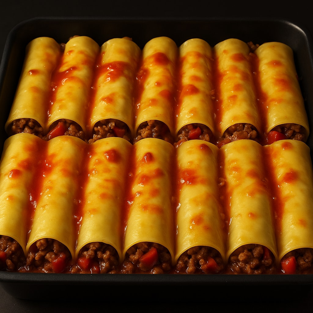 Каннеллони с соусом болоньезе