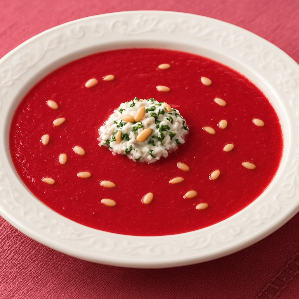 Свекольный крем с козьим сыром