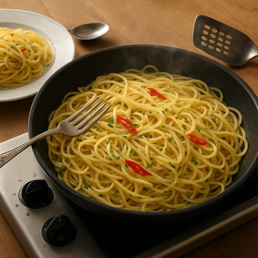Спагетти с чесноком и маслом (алио-олио)