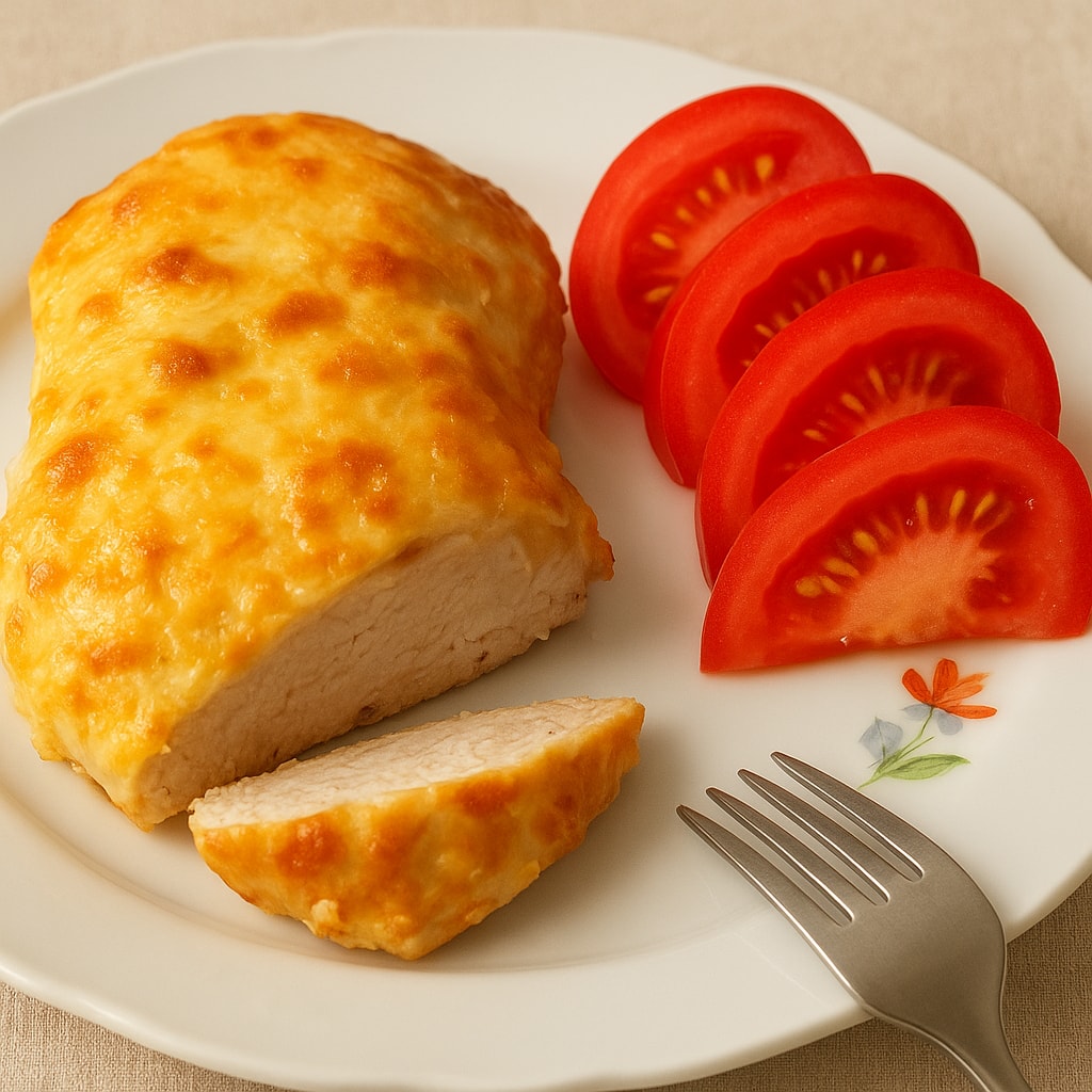 Курица с ананасами под сыром