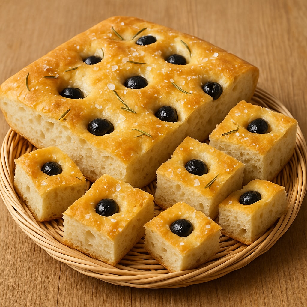 Фокачча с оливками и розмарином