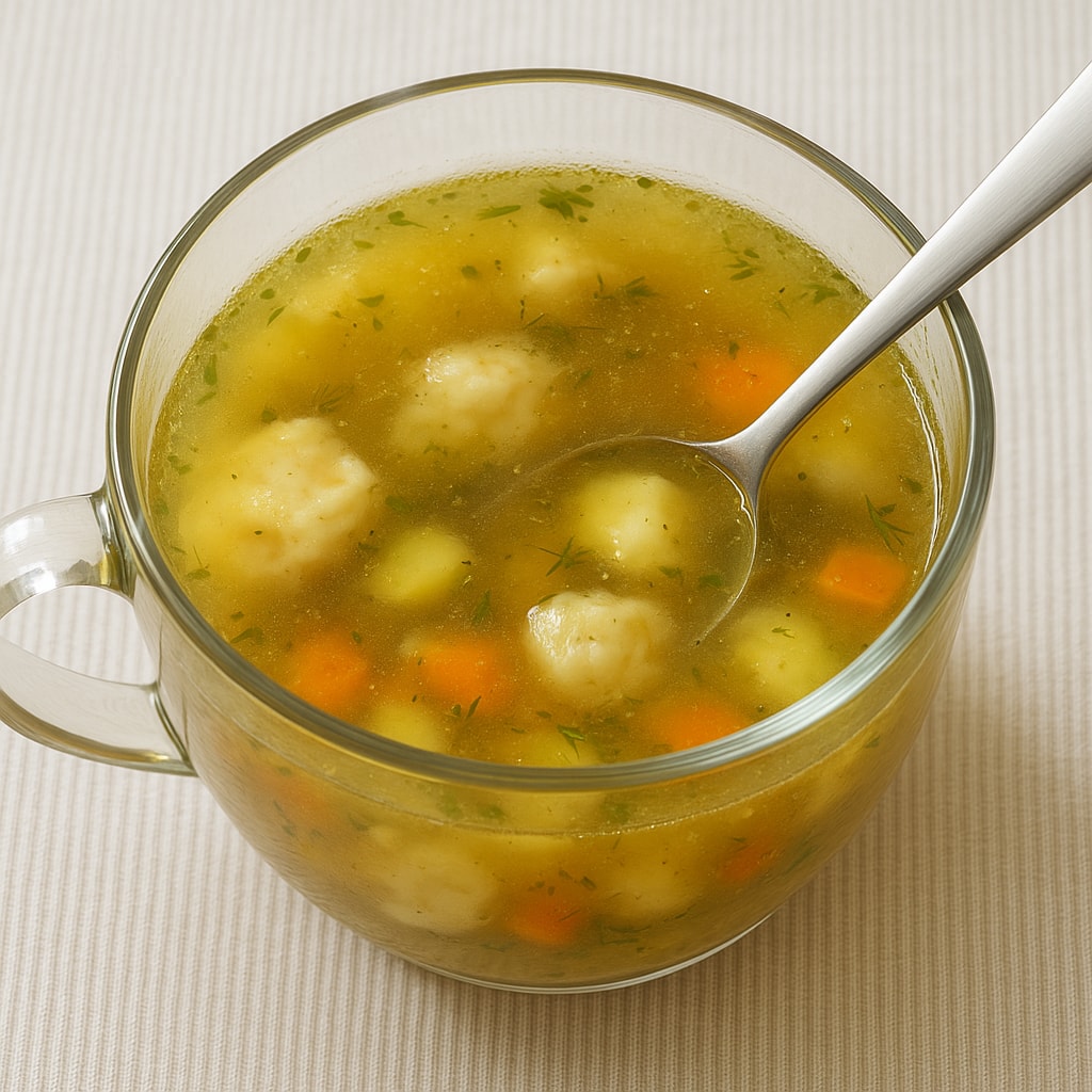 Суп куриный с клецками