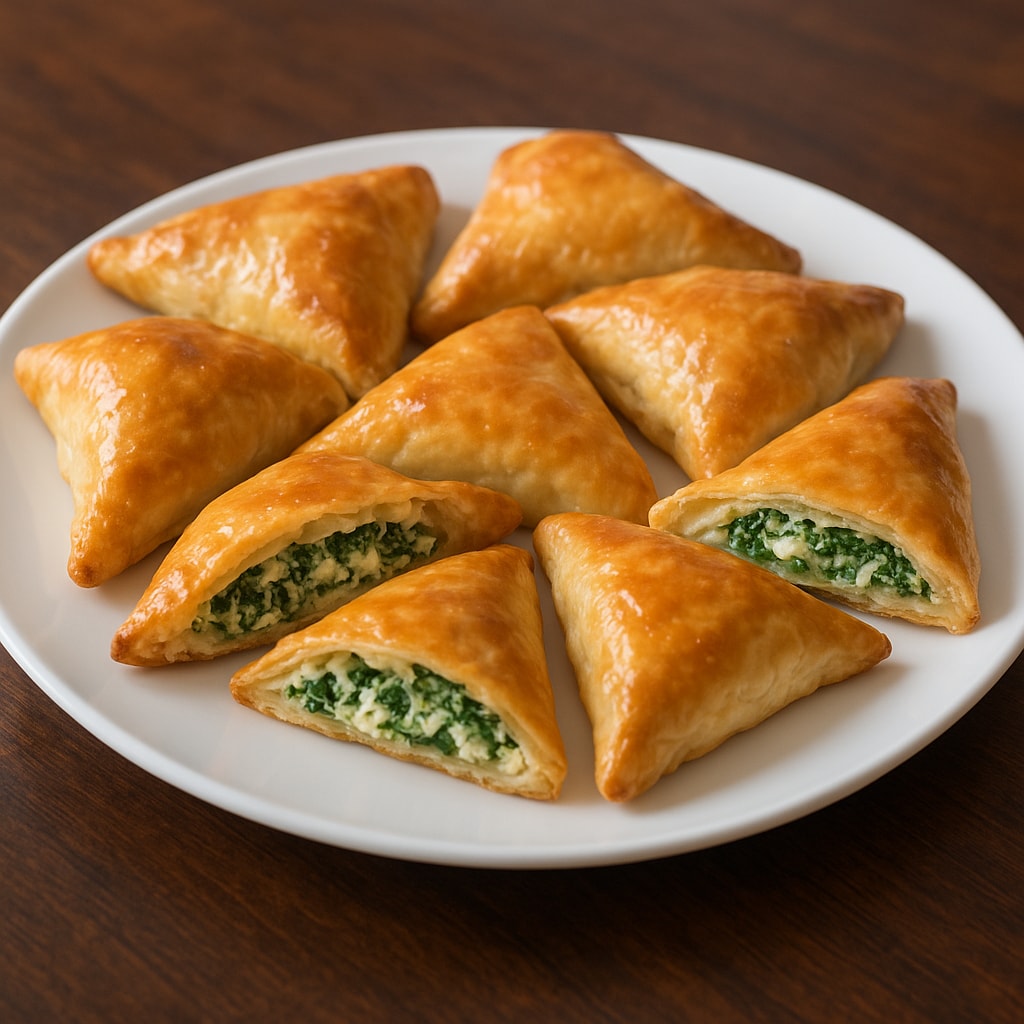Пирожки с фетой и шпинатом (Spanakotiropita)