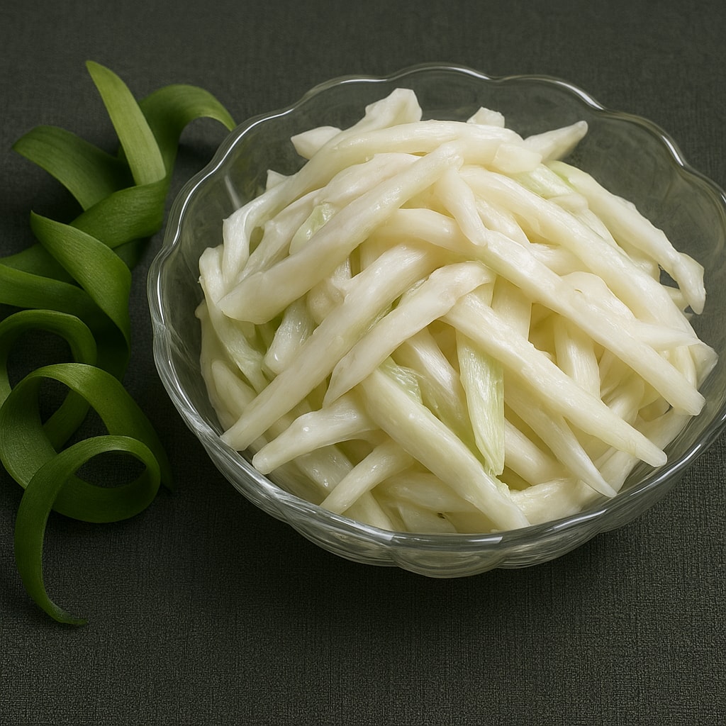 Салат из кальмаров со свежими огурцами