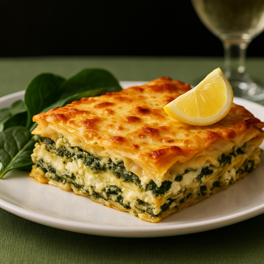 Греческий пирог со шпинатом и фетой (Spanakopita)