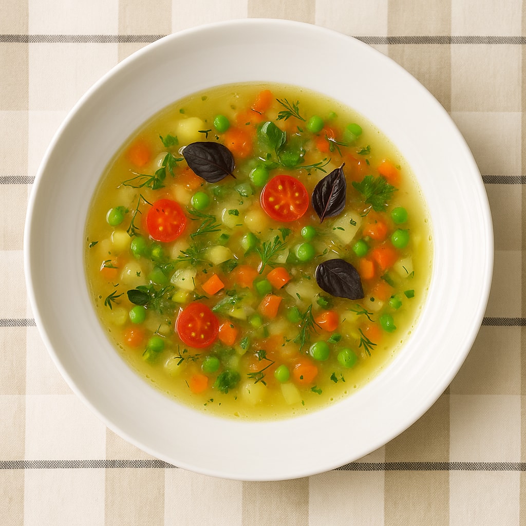 Минестроне с дайконом и укропом
